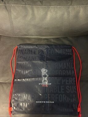 North Sails Navy Drawstring Backpack with Red Cords
